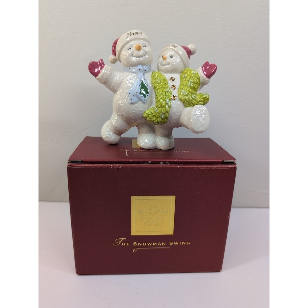 LENOX FOR THE HOLIDAYS "THE SNOWMAN‎ SWING SNOWMAN FIGURINE